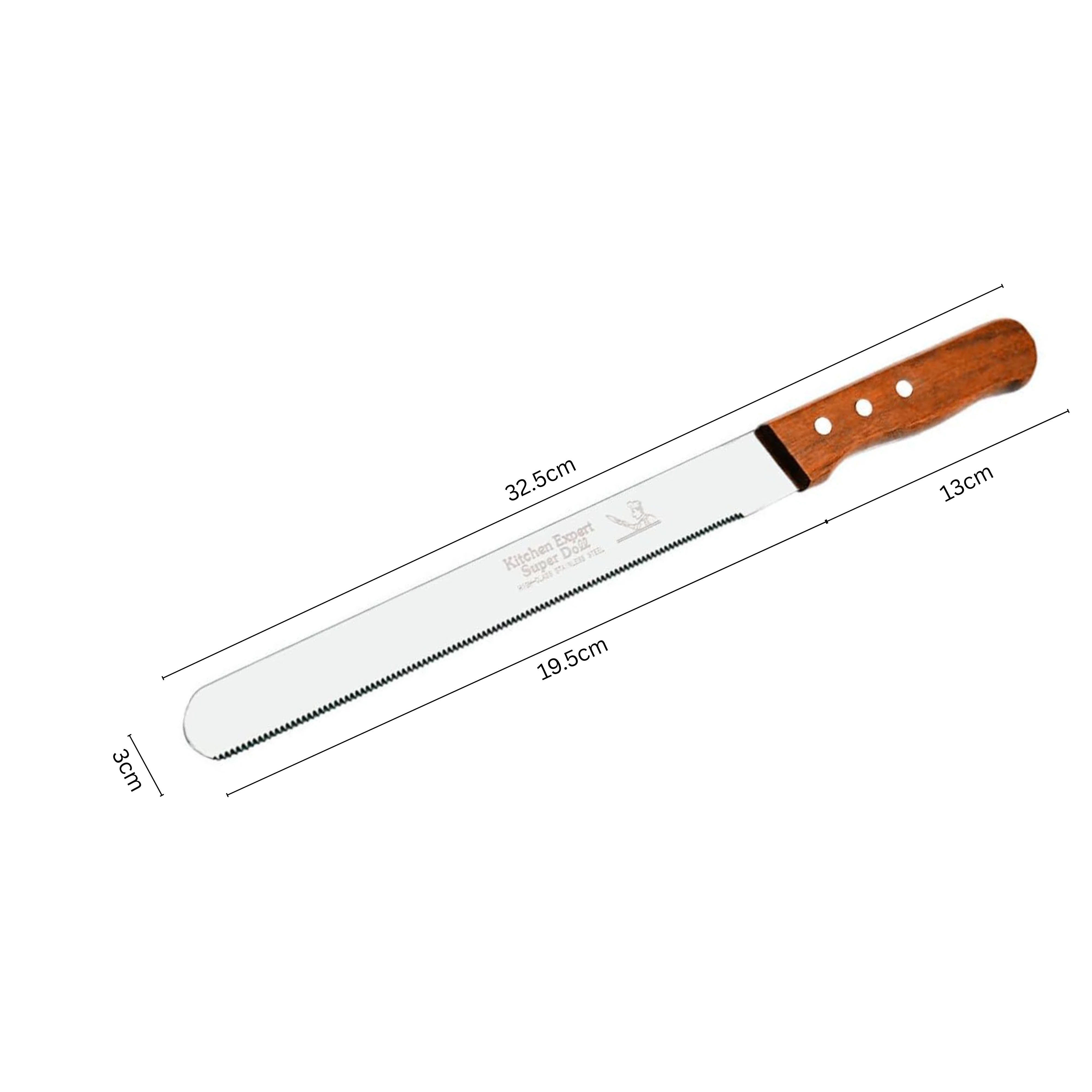 Wooden Handle Bread Knife with Small Teeth — view 2