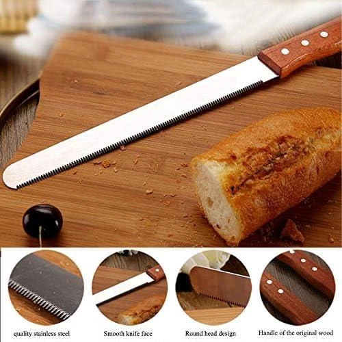 Wooden Handle Bread Knife with Small Teeth — view 6
