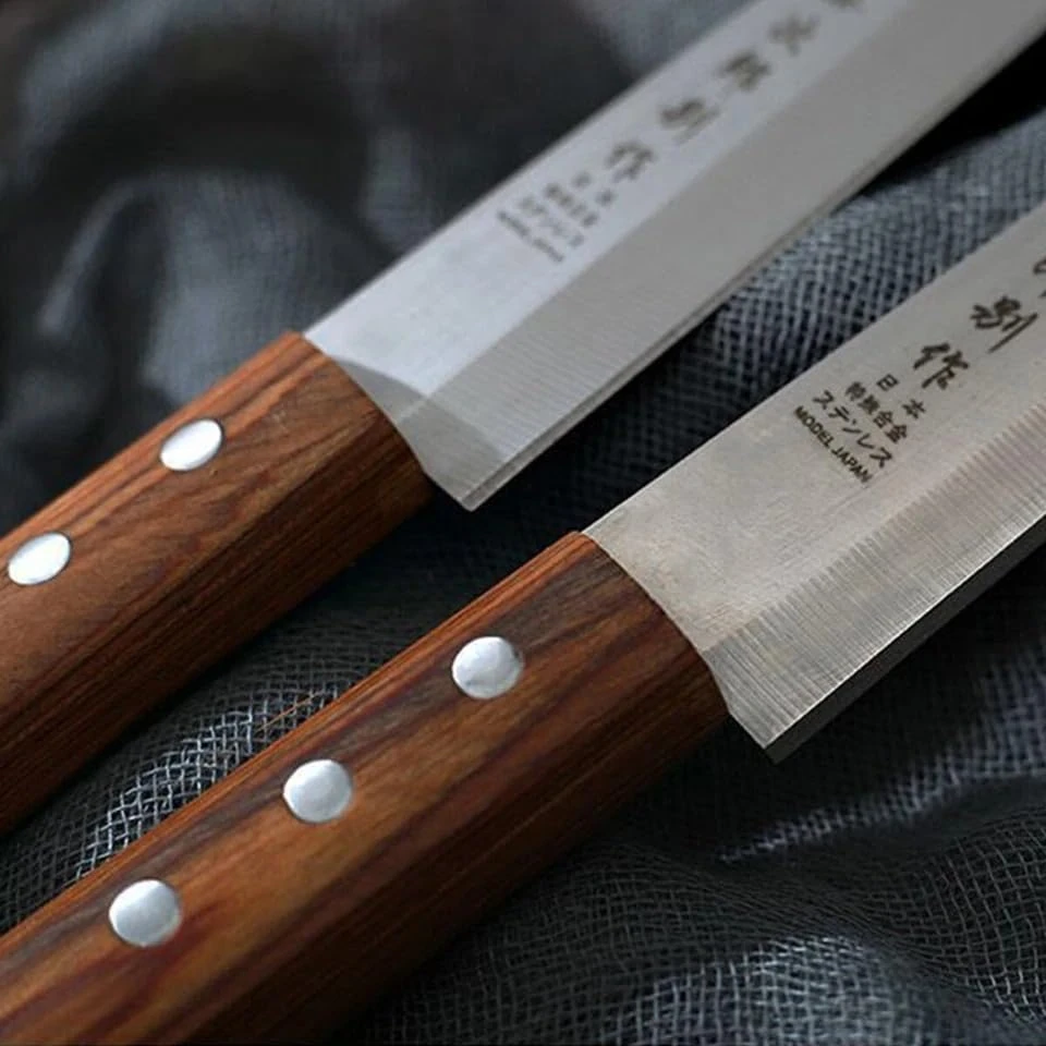 Wooden Handle Japanese Steel Sushi Knife with Cover — view 4