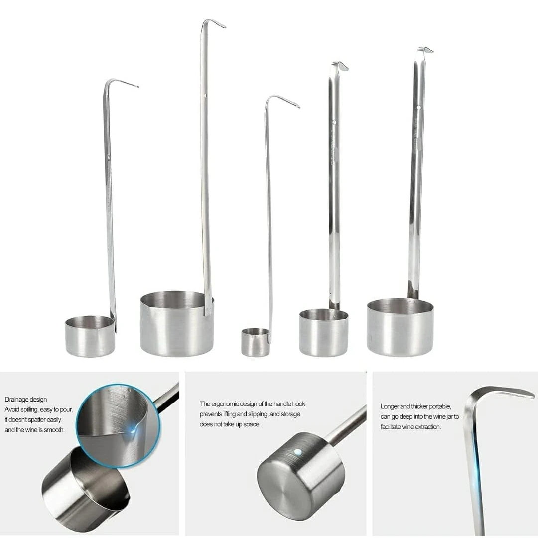 SS Cylindrical Shaped Flat Bottom Oil/Milk Laddle — view 4