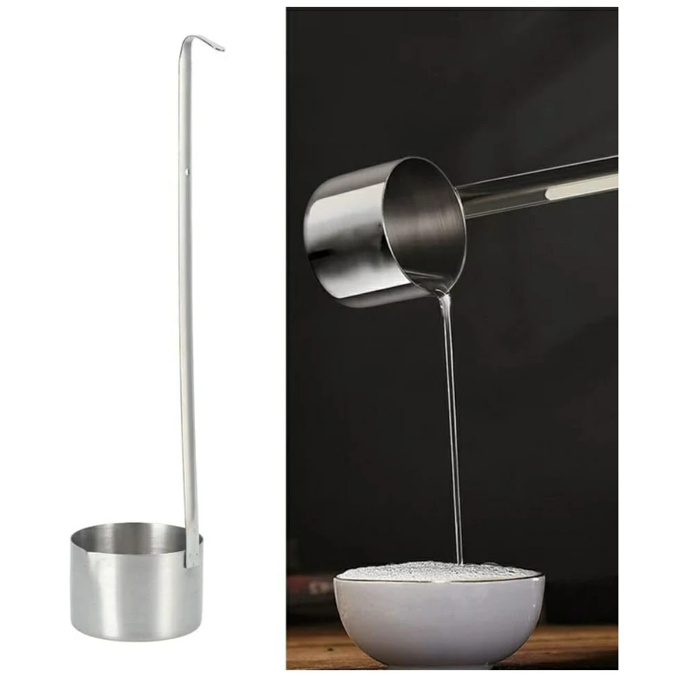 SS Cylindrical Shaped Flat Bottom Oil/Milk Laddle — view 7