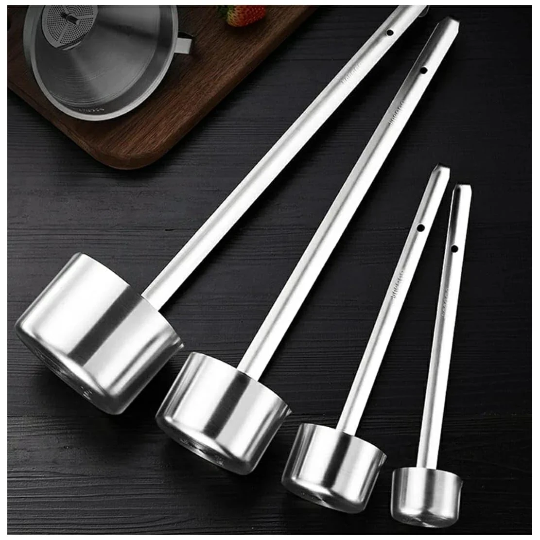 SS Cylindrical Shaped Flat Bottom Oil/Milk Laddle — view 9