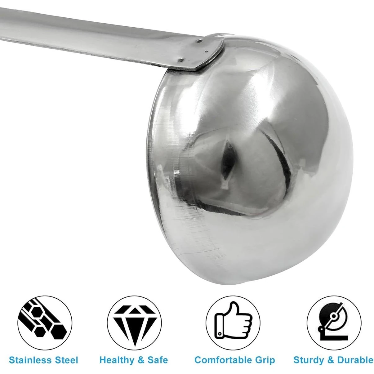 SS Soup Laddle with Mirror Finish - 120ml — view 4