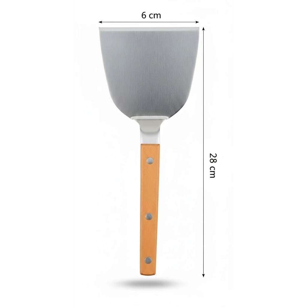 Wooden Flat Handle SS U Shaped Lifter Small - No.73 — view 2