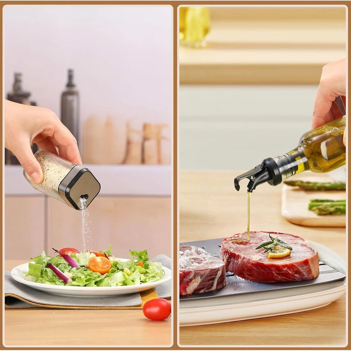 SS Glass Based Salt + Oil Bottle 200ml Set 4PP - Black — view 3