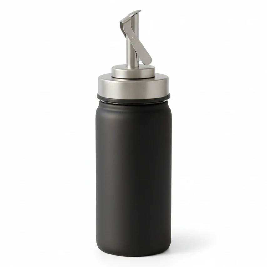 VAMA Glass + SS Oil/Vinegar Dispenser - 180ml | Black