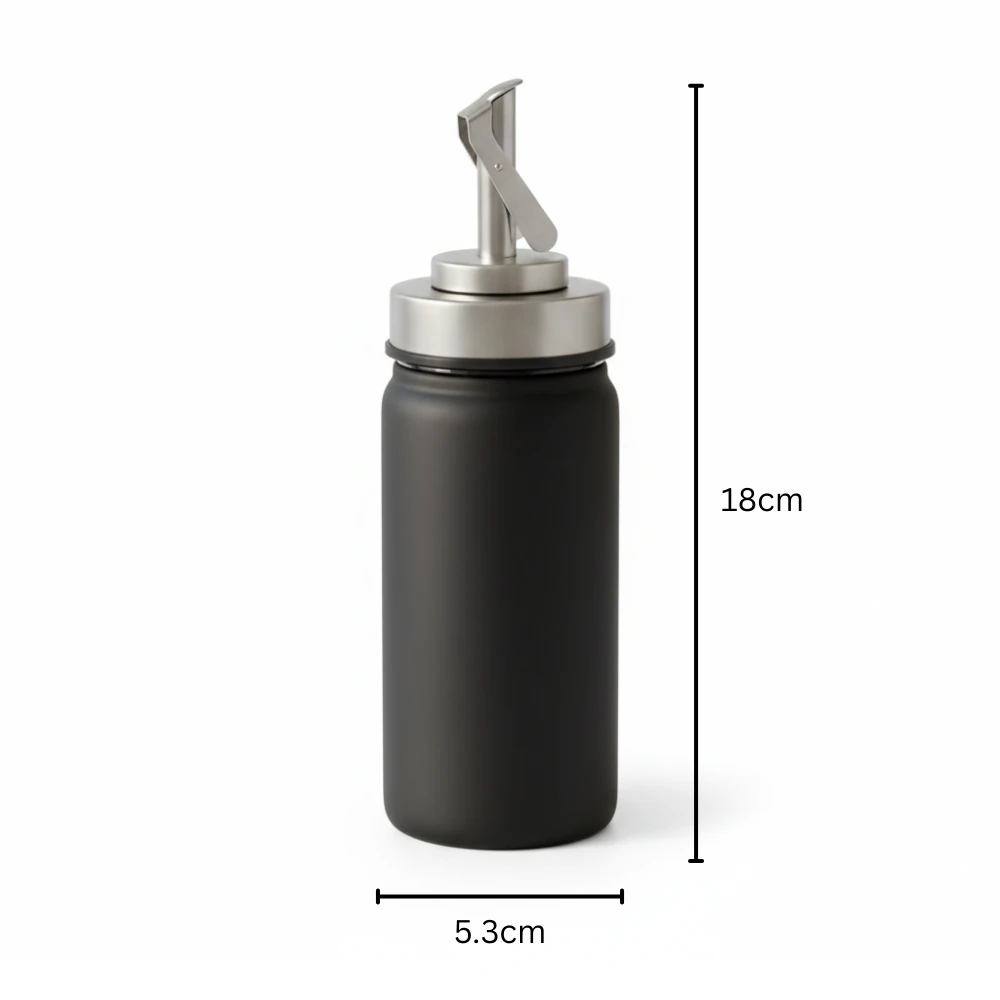 VAMA Glass + SS Oil/Vinegar Dispenser - 180ml | Black — view 2