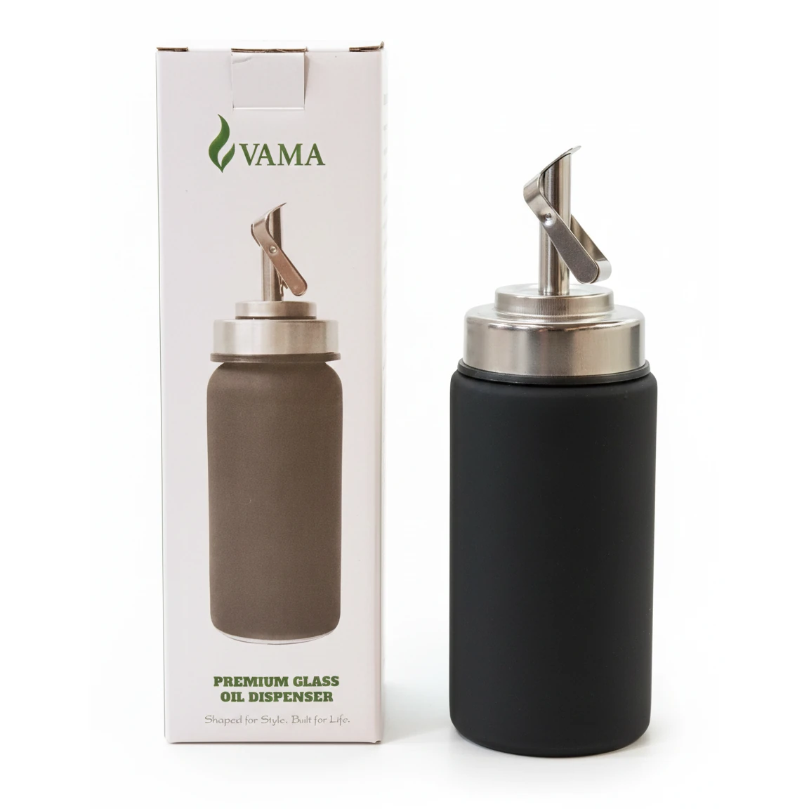 VAMA Glass + SS Oil/Vinegar Dispenser - 180ml | Black — view 6