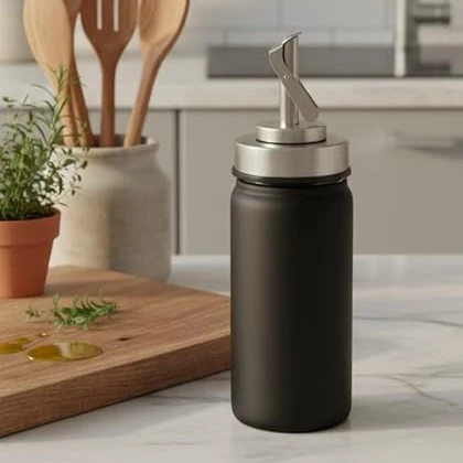VAMA Glass + SS Oil/Vinegar Dispenser - 180ml | Black — view 7