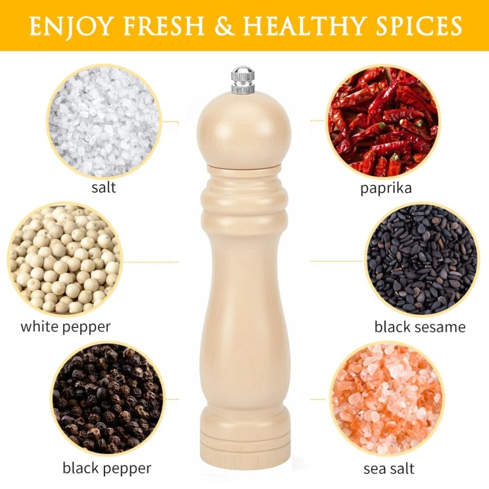 Wooden Pepper Mill - Cream — view 3