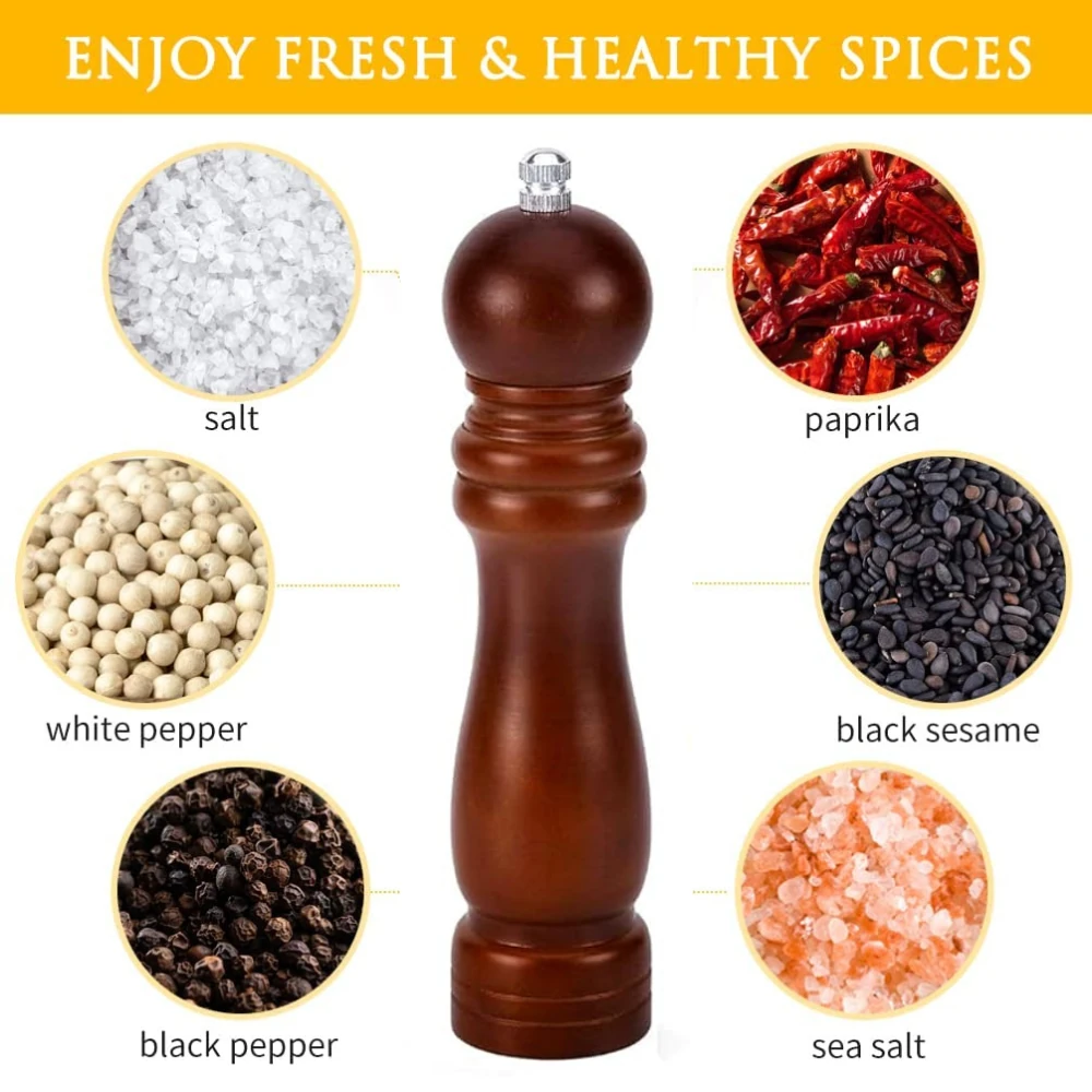Wooden Pepper Mill - Walnut Brown — view 3