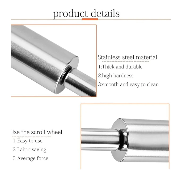 SS Rolling Pin (Belan) with 5cm Diameter — view 6