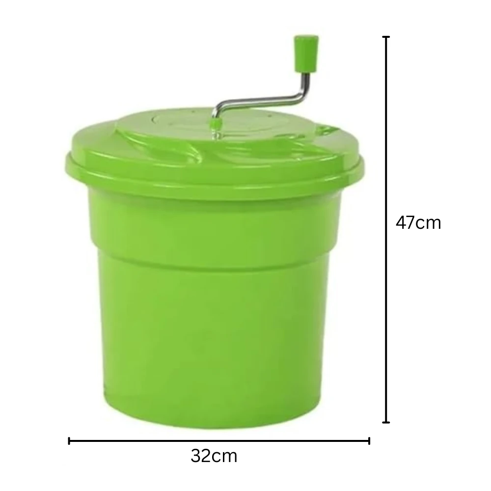 Plastic Salad Spinner - Green — view 2