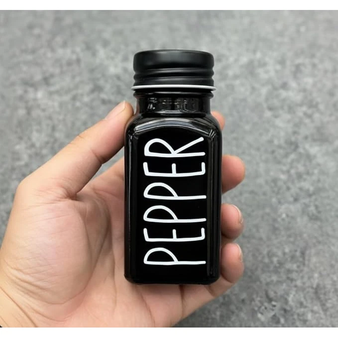 VAMA 2 in 1 Glass Salt & Pepper Set with Stand - White + Black — view 7