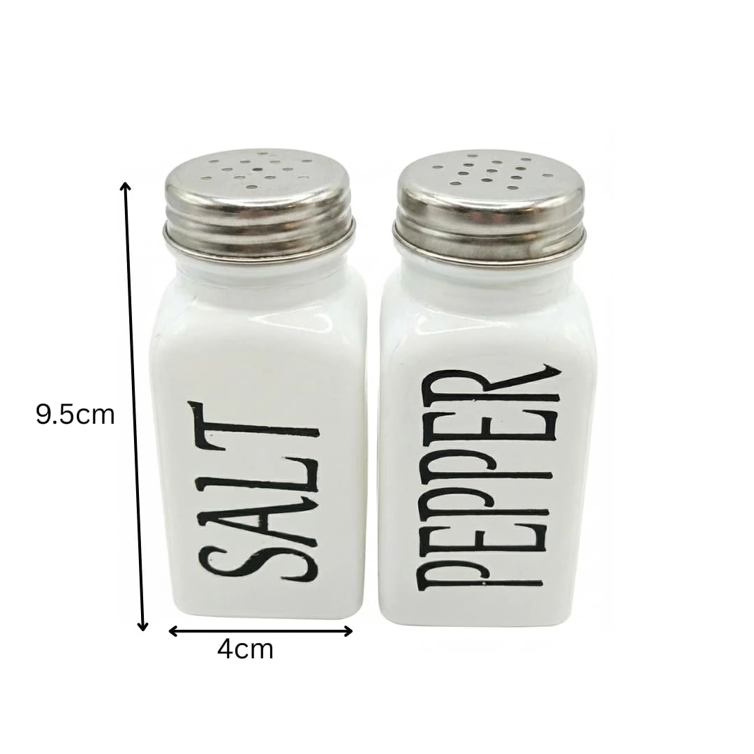 VAMA 2 in 1 Glass Salt & Pepper Set without Stand - White — view 2