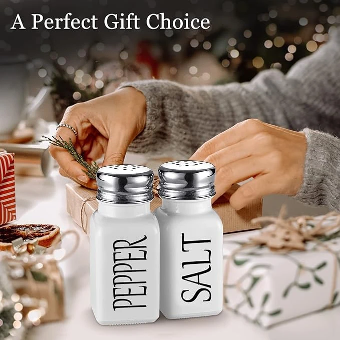 VAMA 2 in 1 Glass Salt & Pepper Set without Stand - White — view 7