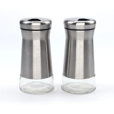 VAMA SS + Glass Salt & Pepper Set
