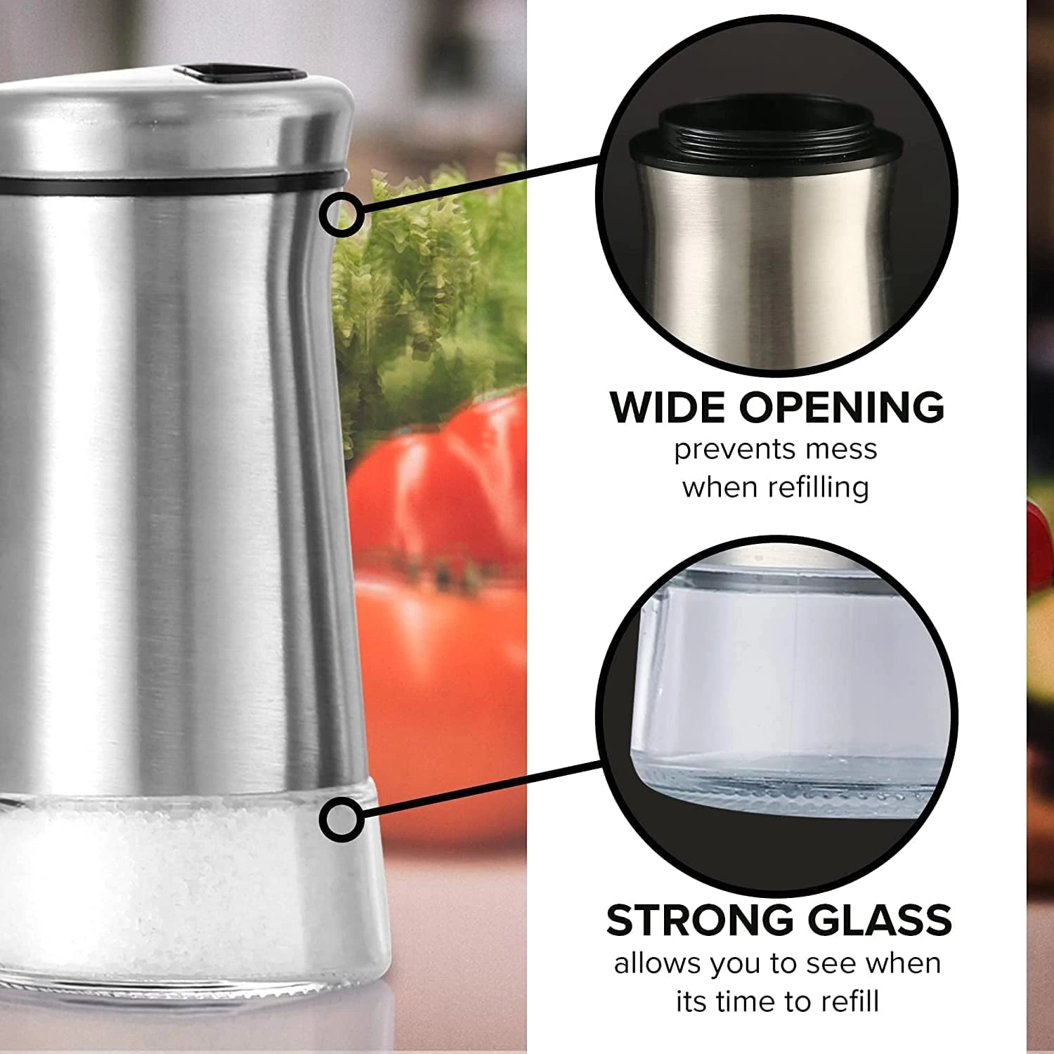 VAMA SS + Glass Salt & Pepper Set — view 5