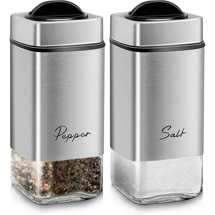 VAMA SS + Glass Salt & Pepper Set