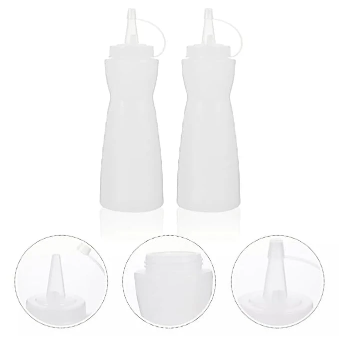 Plastic Curved Sauce Bottle with Top Cap 475ml — view 4