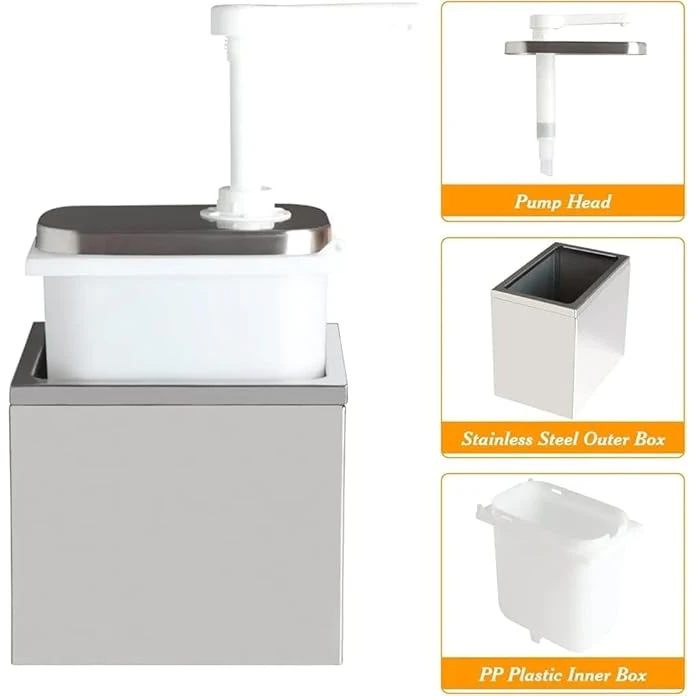 SS Tank Plastic Head Sauce Dispenser — view 6