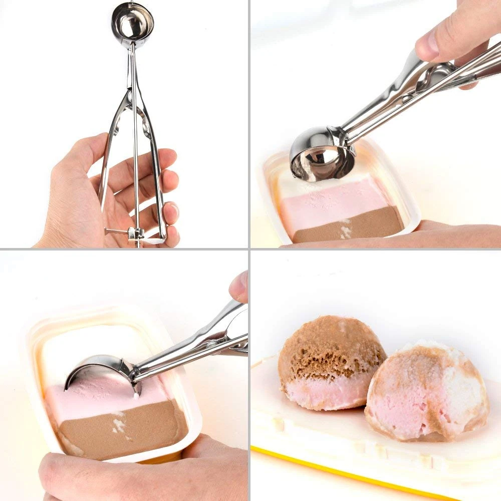 SS Ice Cream Scoop with Gear + Spring — view 4