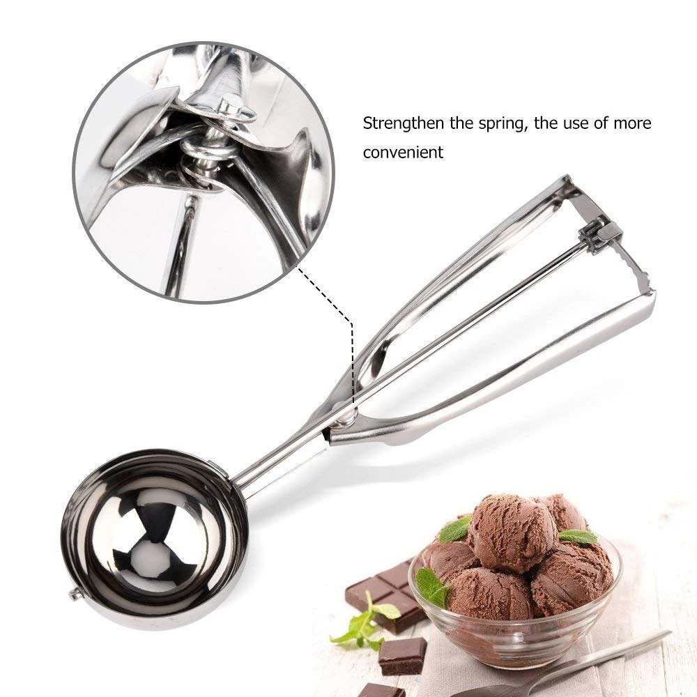 SS Ice Cream Scoop with Gear + Spring — view 5