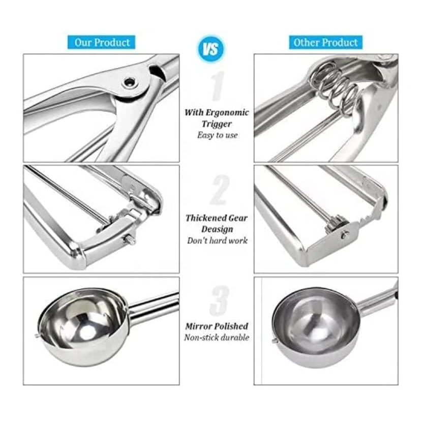 SS Ice Cream Scoop with Spring — view 5