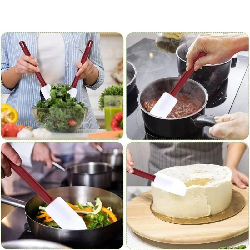 Plastic Red Handle Silicon Spatula — view 4