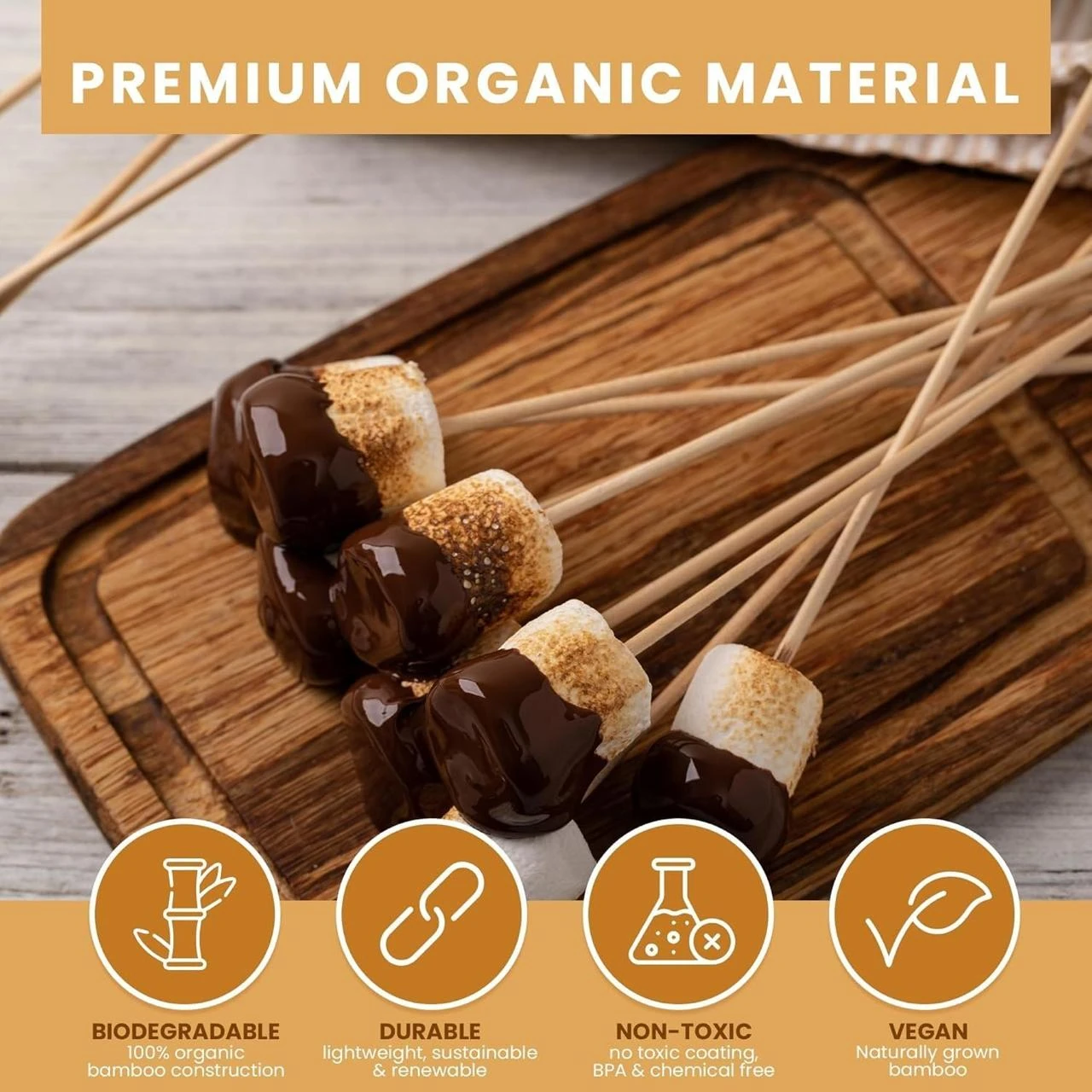 Wooden Bamboo Sticks | Thickness: 0.2cm | Quantity ~ 90pp — view 6