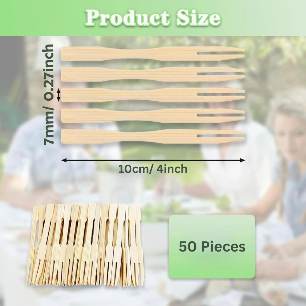 Wooden Fruit Fork - Length: 4" | Quantity ~ 50pp — view 2