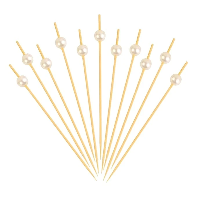 Wooden Stirrer Sticks with Pearl - Length: 5" | Quantity ~ 50pp