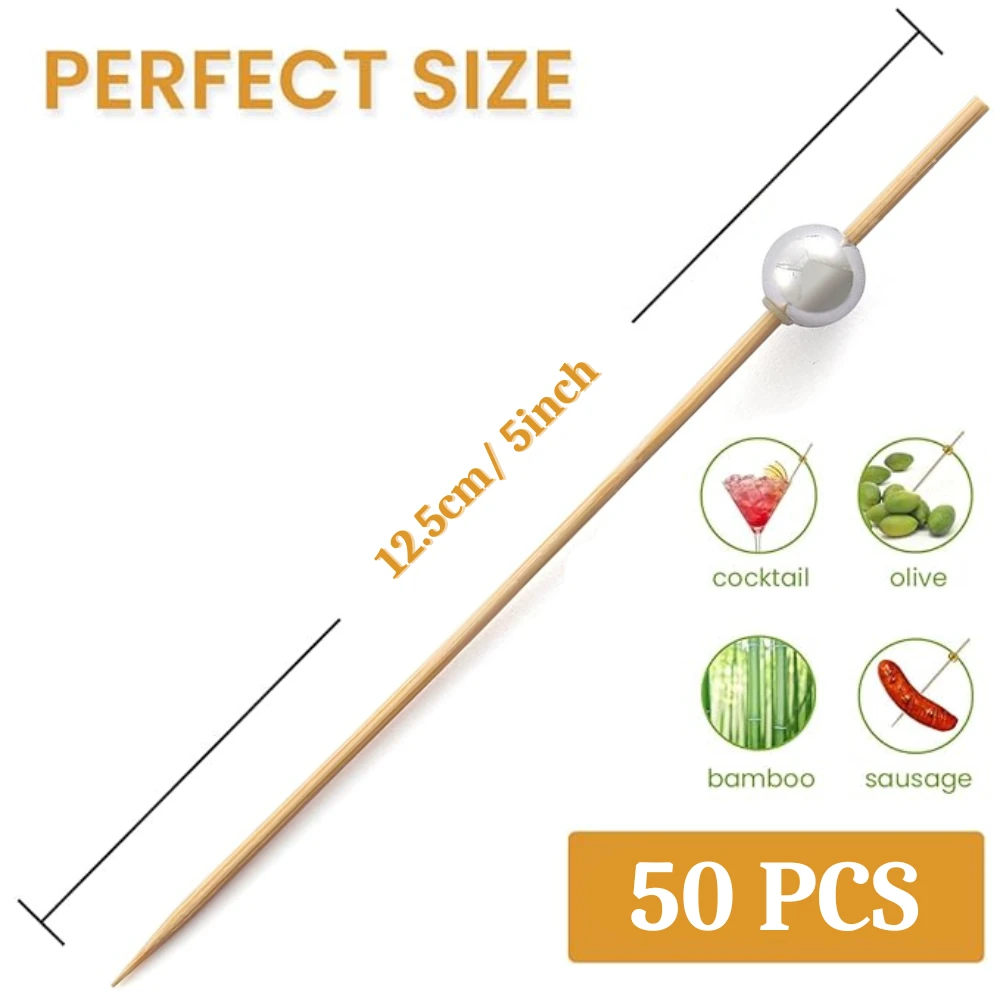 Wooden Stirrer Sticks with Pearl - Length: 5" | Quantity ~ 50pp — view 2