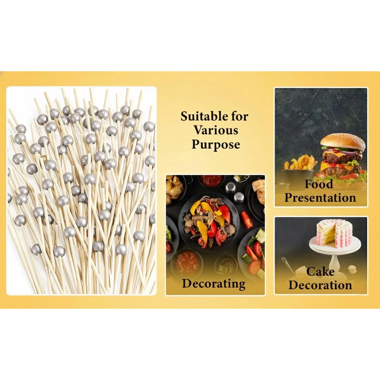 Wooden Stirrer Sticks with Pearl - Length: 5" | Quantity ~ 50pp — view 3