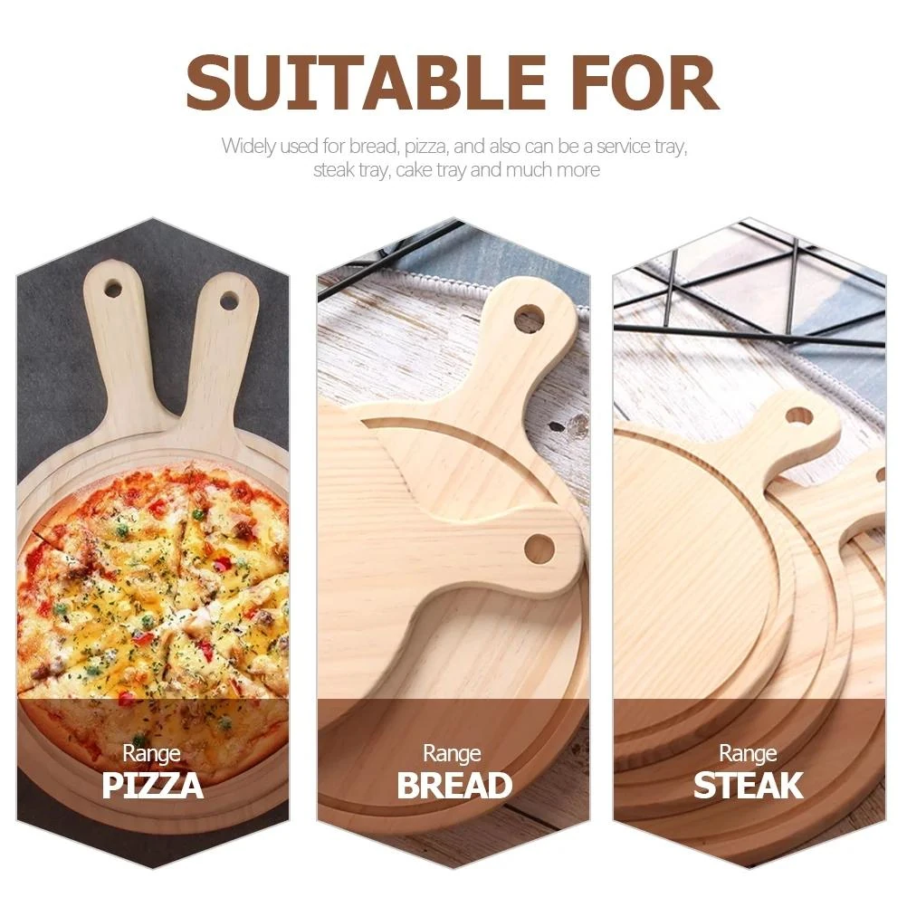 Wooden Round Pizza Bat — view 5