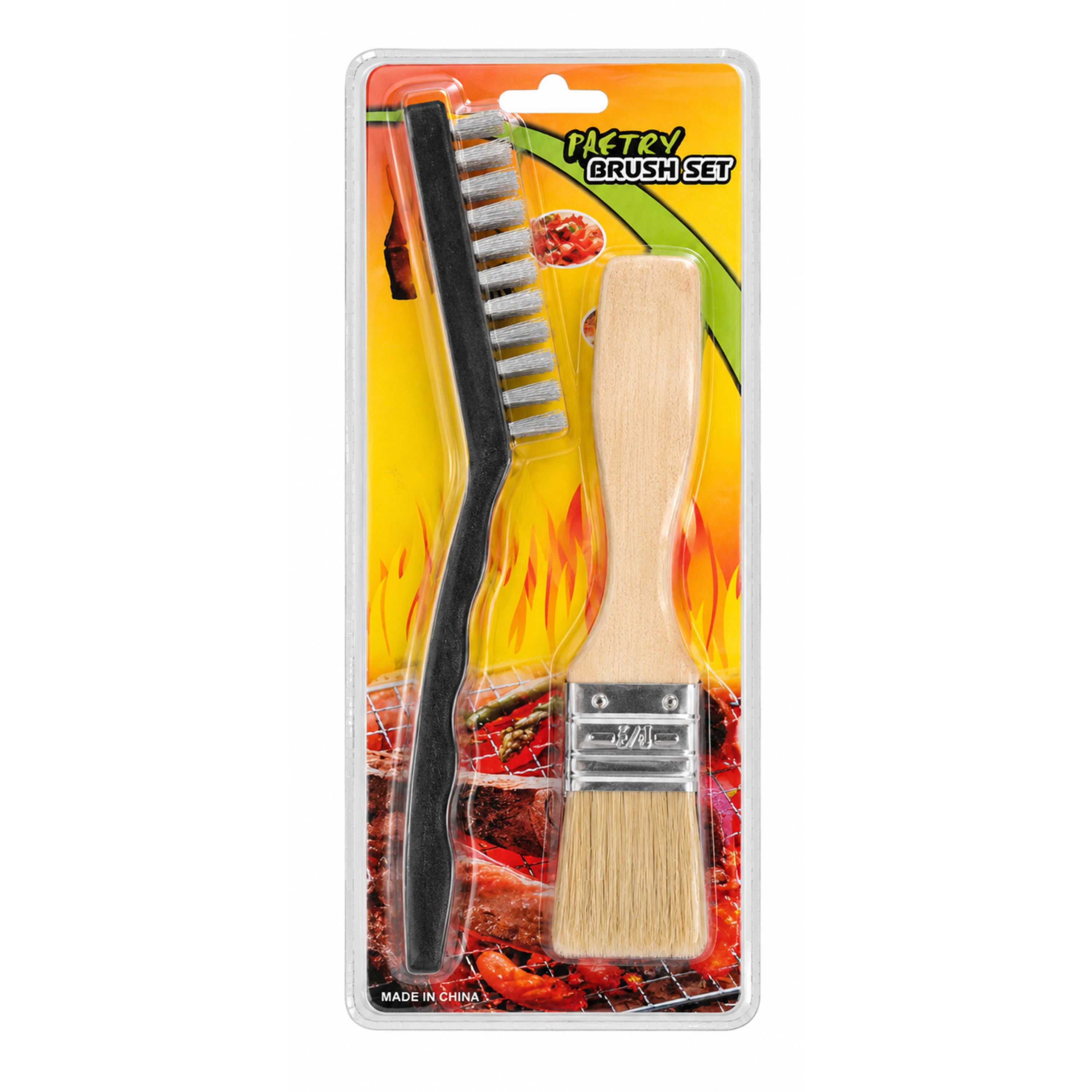 BBQ Grill Scrapper Brush 9" with Marinating Brush 7" — view 2
