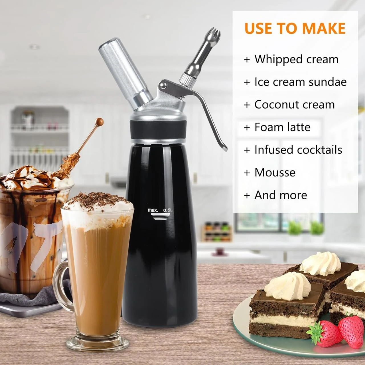 Premium Cream Whipper - Black — view 3