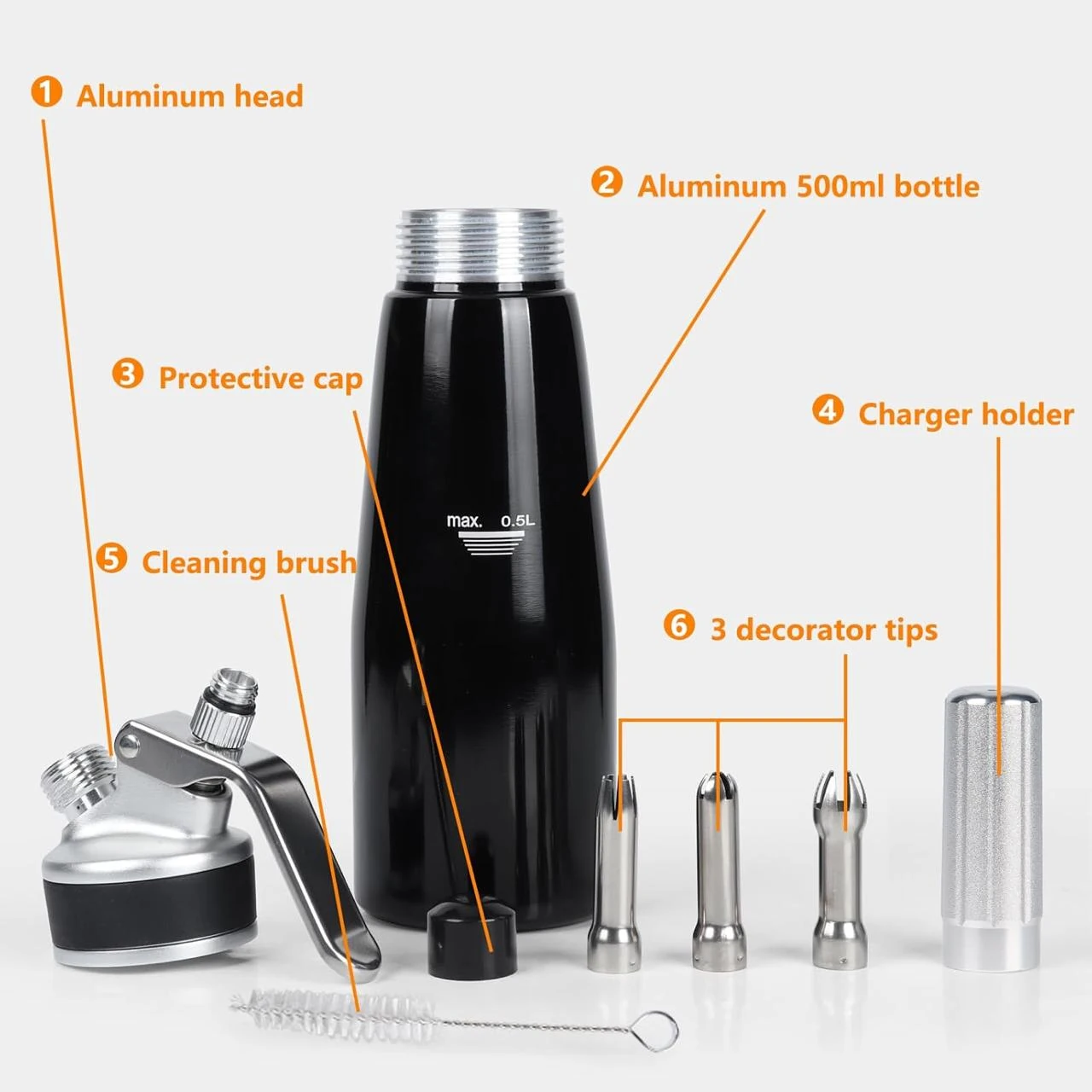 Premium Cream Whipper - Black — view 6