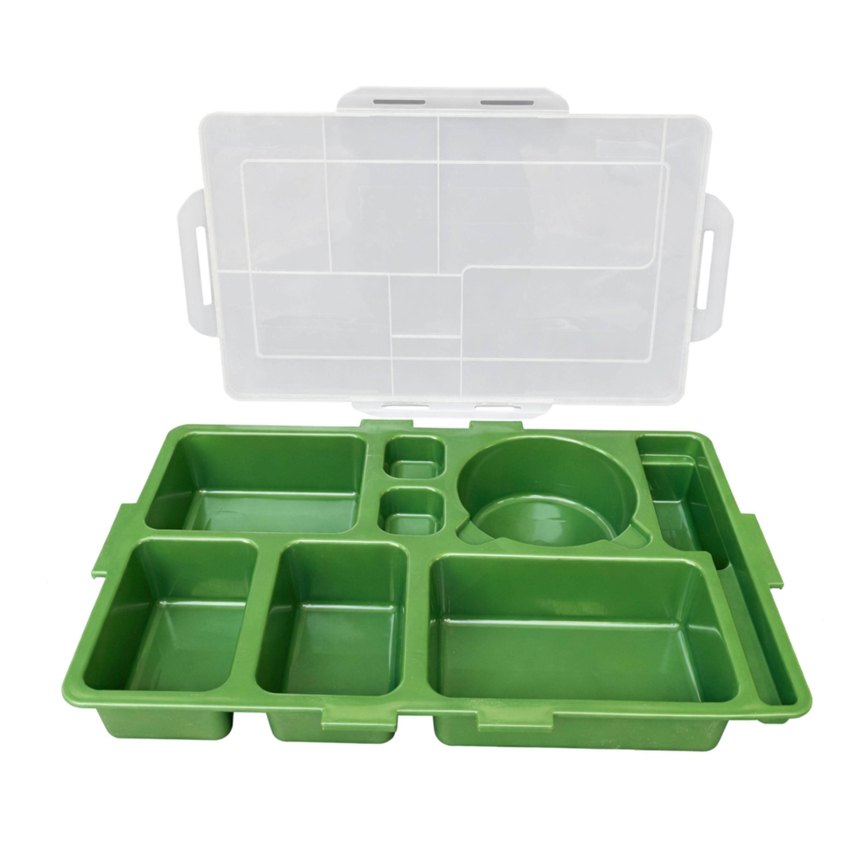 Green Bento Box with Transparent Lid