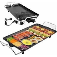 Electric Rectangle Barbeque Grill Tawa Plate — view 3