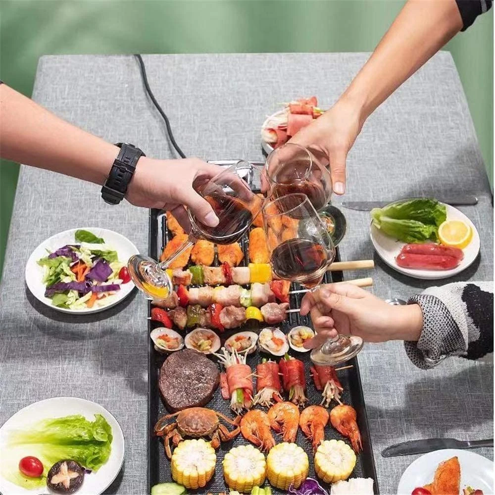 Electric Rectangle Barbeque Grill Tawa Plate — view 5
