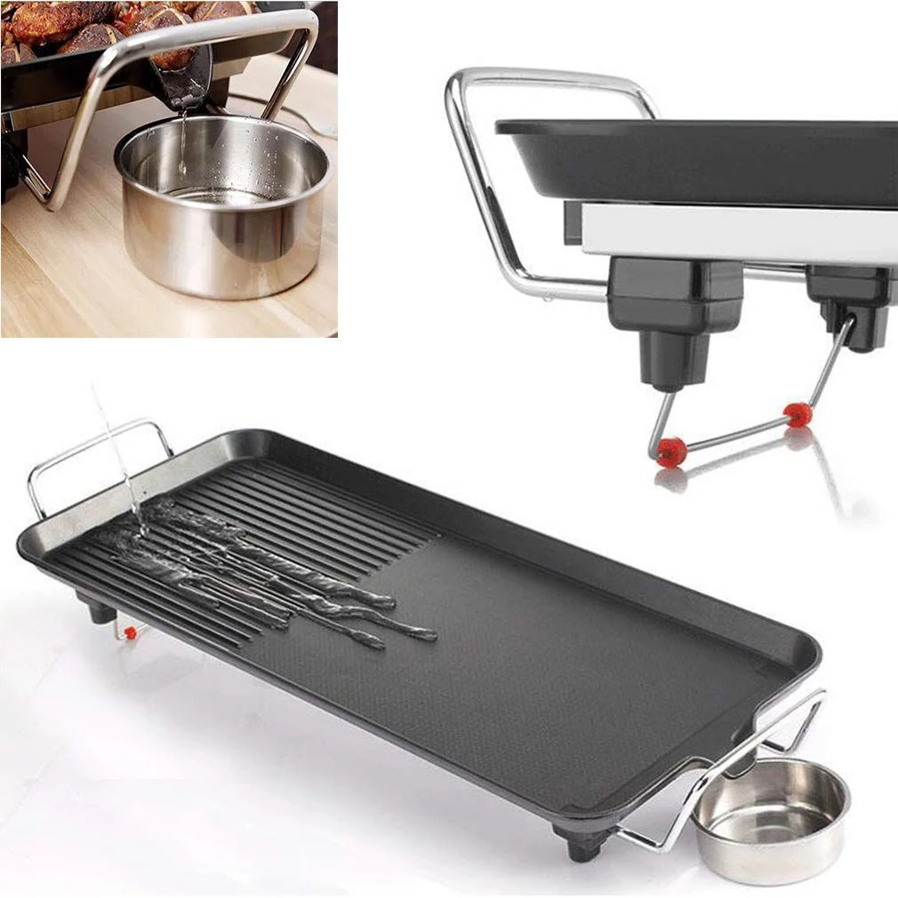 Electric Rectangle Barbeque Grill Tawa Plate — view 7