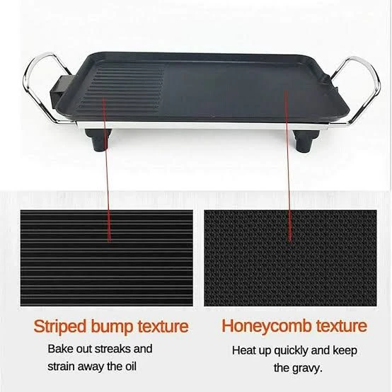 Electric Rectangle Barbeque Grill Tawa Plate — view 9