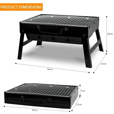 MS Portable Rectangle Shaped Barbeque Grill — view 2