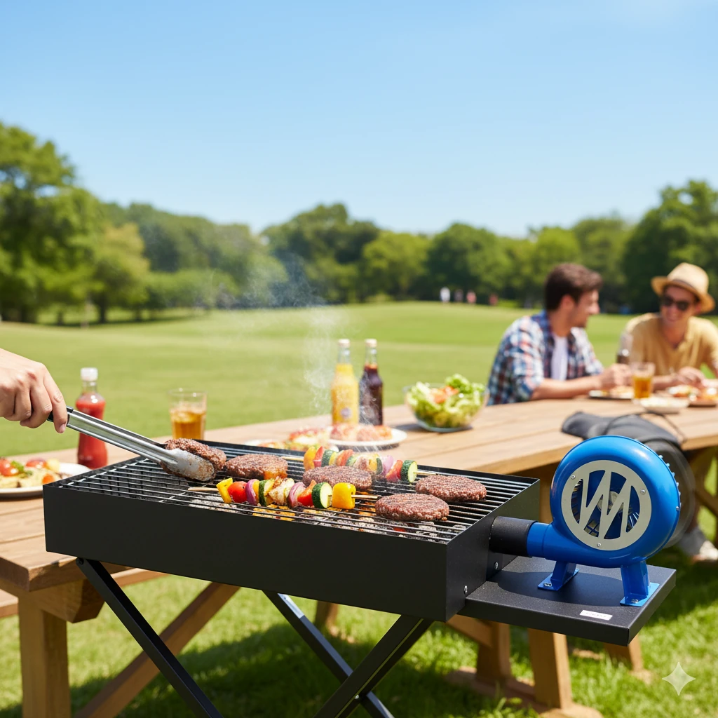 MS Rectangle Barbeque Grill with Eco Blower — view 2