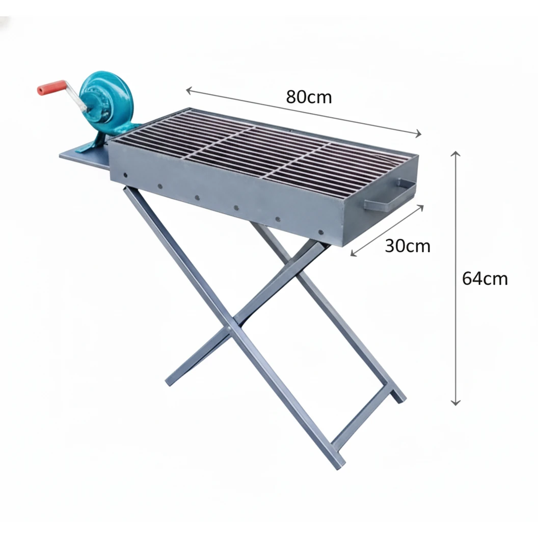 MS Rectangle Barbeque Grill with Lid & Premium Blower — view 2