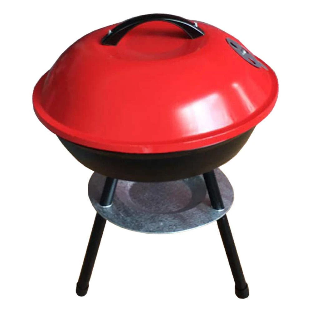 MS Red Top Round Barbeque Grill with Stand & Wheels (Grill Area: 35cm Diameter - Small) — view 9