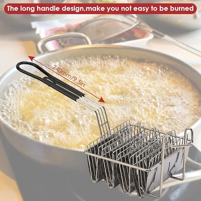 SS V Shaped Taco Fry Basket — view 4
