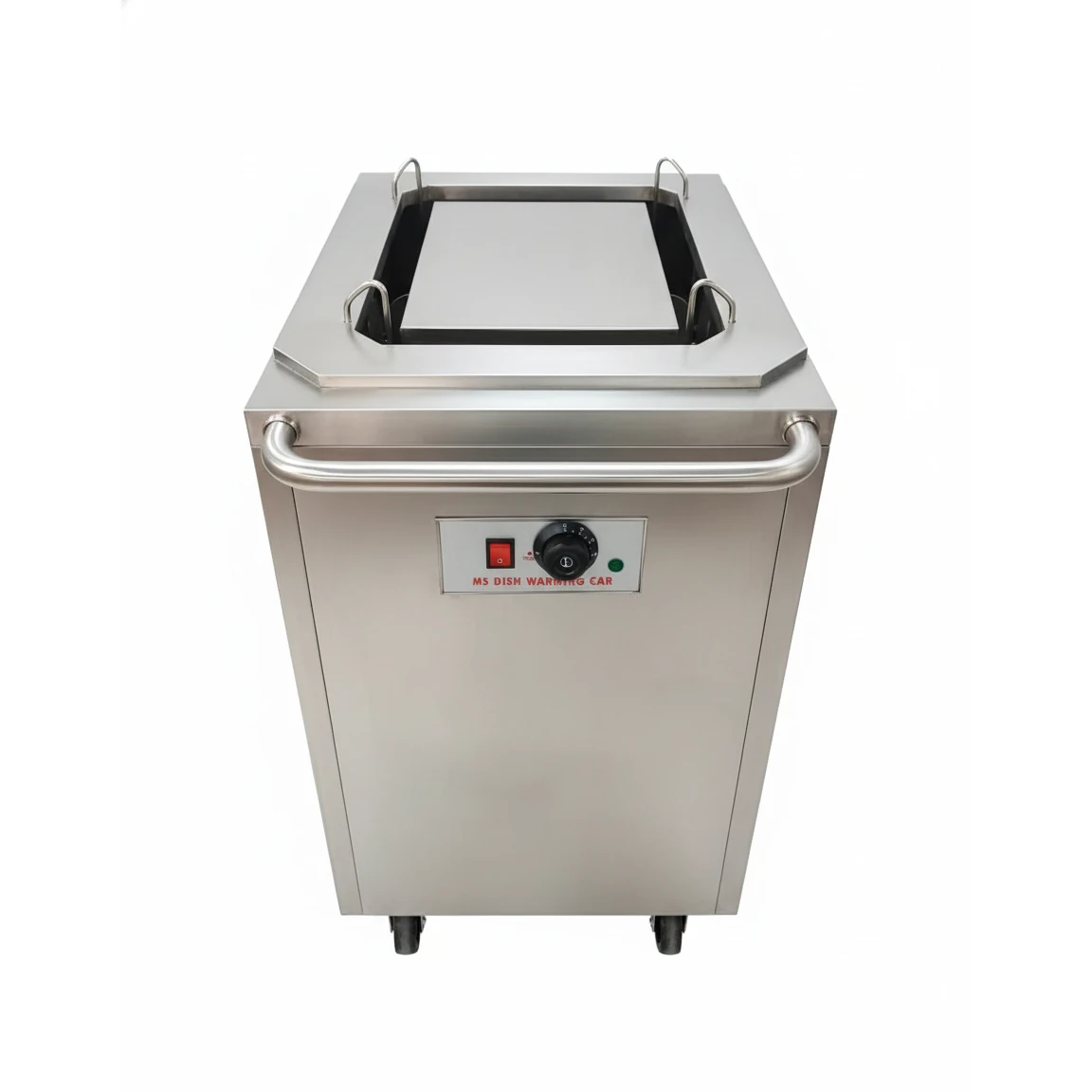 Electric Rectangle Shaped SS Plate Warmer with Temp Controller & Wheel Lock Function - Single (Capacity: 50 plates/batch | Max Plate Size: 38*28cm)