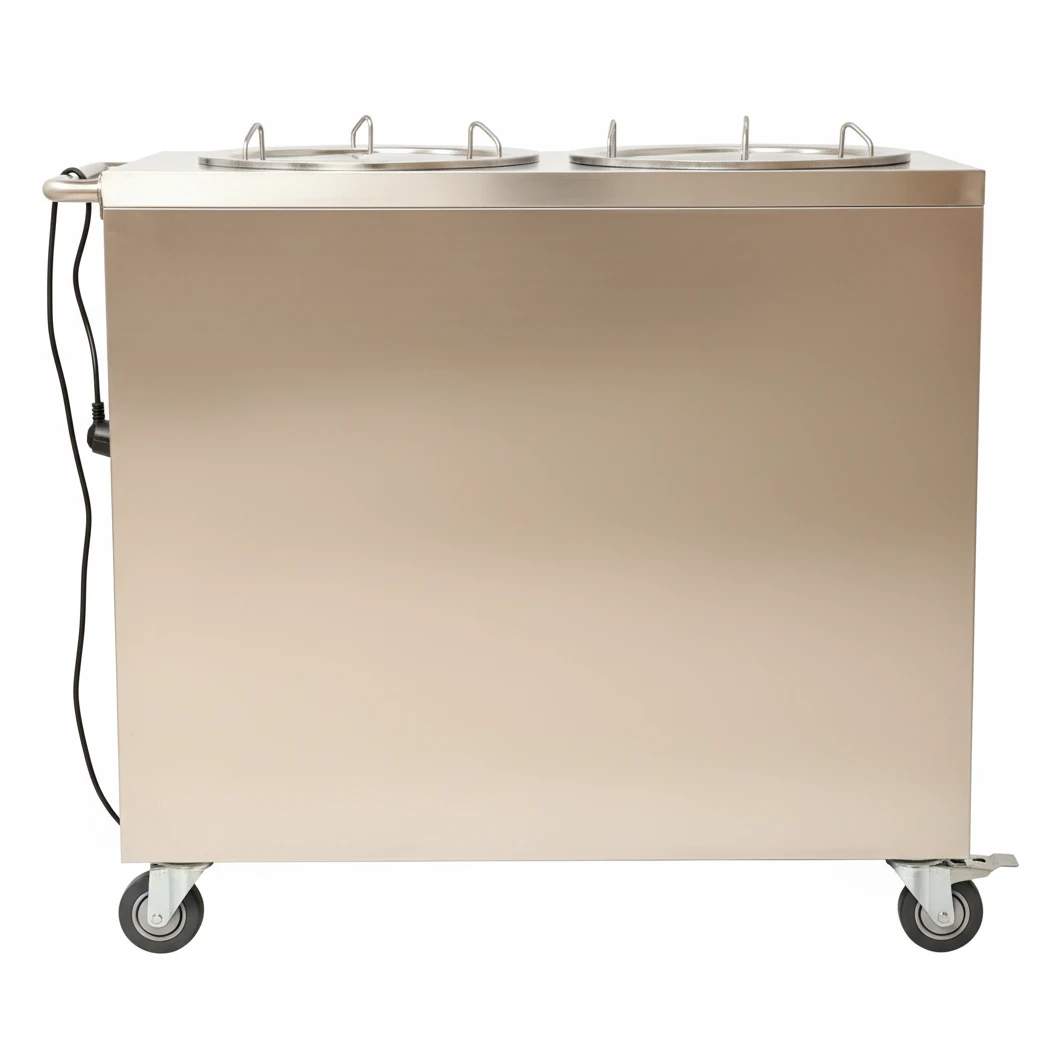 Electric Square Shaped SS Plate Warmer with Temp Controller & Wheel Lock Function - Double (Capacity: 100 plates/batch | Max Plate Size: 30.5cm Diameter) — view 5